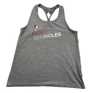 FSU Tank Womens Large Gray Racerback Florida State Seminoles Rivalry Threads
